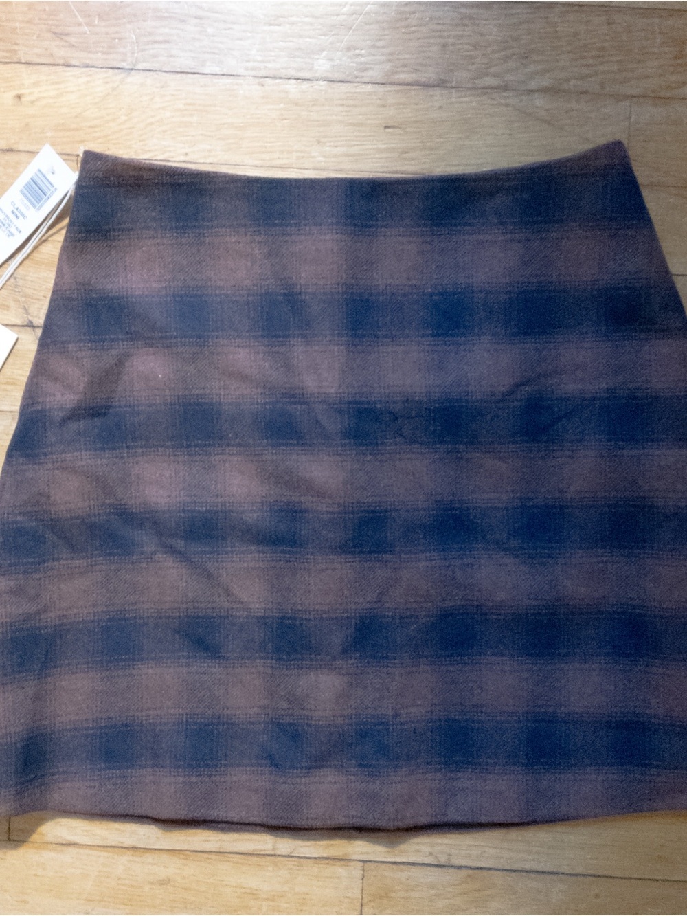 Wilfred Brown and Navy Plaid A-Line Skirt
